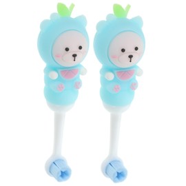TOVINANNA 2pcs Boy Girl Soft Bristle Toothbrushes Cute Bear Design for Toddlers Years Safe and Durable Boy Girl Oral Care Eye-catching Colors for Fun Brushing