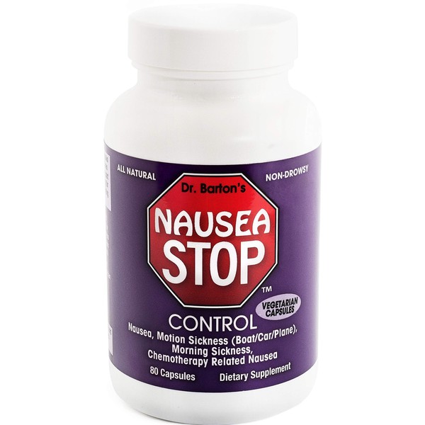 Stop Nausea - Motion Sickness and Nausea Relief - All Natural Herbal Supplement Treatment - Nausea Stop - 80 Capsule