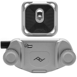 Peak Design Capture Clip v3 Silver inkl. Standard Plate Kameraclip zum Tragen von DSLR-/DSLM-Kameras