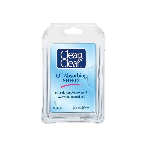 Clean & Clear Oil-Absorbing Sheets-50 ct (Pack of 5)