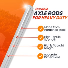 AR-PRO (2-Pack) 3/4” x 36” Zinc Plated Steel Rods Designed for Use as an Axle Shaft on Hand Trucks Dollies Wagons 4005BC Wheelbarrows