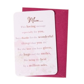 Wishing Well Words of Endearment Sentimental Message Card for Mum