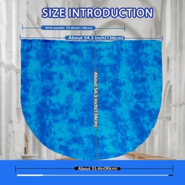 Baisdan 54"x54" Worship Flags for Dance Church, Praise Dance Flags, Silk-like Chiffon Flags with Flexible Rods & Storage Bag, Set of 2, Navy-Blue