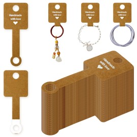 JJUNW 100 Pcs Keychain Packaging, Bracelet Packaging Self Adhesive Bracelet Display Card Small Business, Bracelet Stand for Supplier Jewelry, Bracelet, Earring Display Jewelry Making Supplies(Brown)