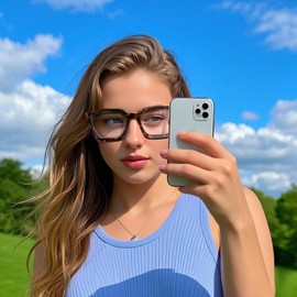 YDAOWKN Oversized Blue Light Blocking Glasses for Woman Rectangle Frame Fashion Chic Preppy Anti Eyestrain