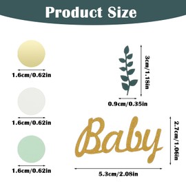 HJZHII Pack of 200 Baby Shower Decoration Girls Confetti, Green Rainbow Baby Shower Party Decoration, Baby Party Decoration, Glitter Rainbow Confetti Table Decoration, Gold Champagne for Baby Birthday