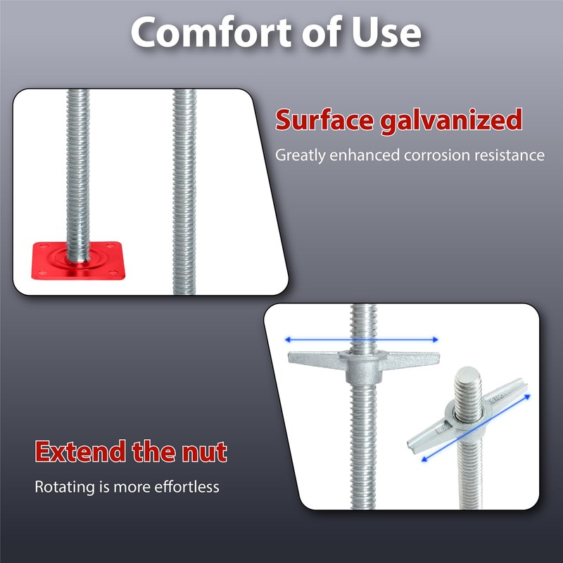 4 Pack 18“ Adjustable Leveling Jack Galvanized Solid Screw Jacks