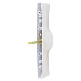 Veranda Sliding Glass Door Handle Set with Mortise Lock, White, Keyed, 3-15/16” Screw Holes, 1-1/2” Door Thickness