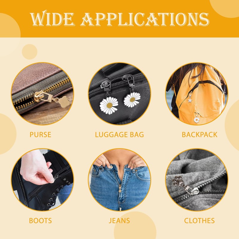UESDU Replacement Zipper Pull 20 PCS Detachable Zip Slider Replacement