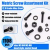 Bemaka 1108PCS Metric Screw Assortment Kit, M3 M4 M5 M6
