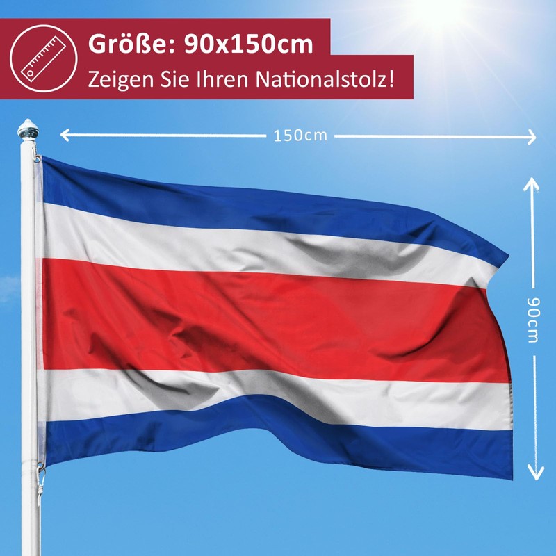 PHENO FLAGS Costa Rica Flag 90 x 150 cm -