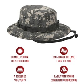 Urban Digital Camouflage Military Boonie Bush Hat, Size 7.25"