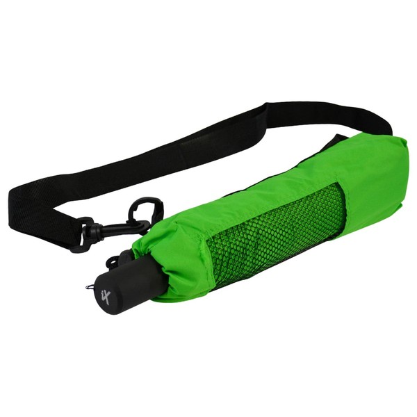iX-brella Trekking Pocket Umbrella XXL with Shoulder Bag, neon green,