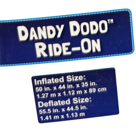 H2O Go Dandy Dodo Ride-On Inflatable Pool Float H2O Go! Heavy Duty Handles Ages 3+ New!