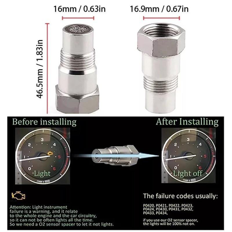 Oxygen Sensor Adapter M18 x 1.5 mm O2 Sensor Simulator