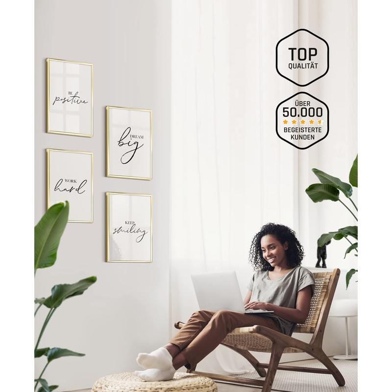 BLCKART Bathroom Poster Set, Stylish Bathroom Wall Pictures with Sayings,