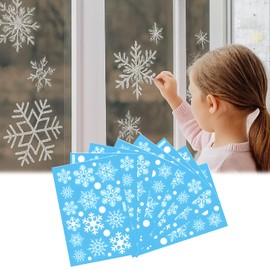 Christmas Window Stickers, 228PCS Snowflake Stickers, Silver Snowflake Static Clings, Christmas Decorations for Indoor Windows, Decorate Home interiors for Christmas