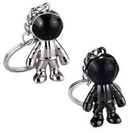 GeneX 2 Piece Keychain, Astronaut Key Ring, Metal Fittings, Key Ring, Accessories, Key Case, Accessories, Space Mascot, Couple, Pair Keychain, Stylish, Cute, Bicycle Keys, Car, Silver