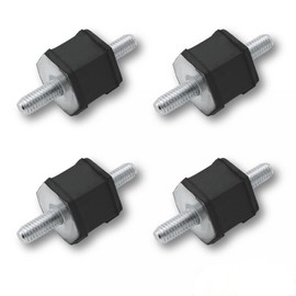 4x Rubber Buffer Anti-Vibration Damper Silent Block Machine Feet Metal Thread (A) M6 20 x 18 mm