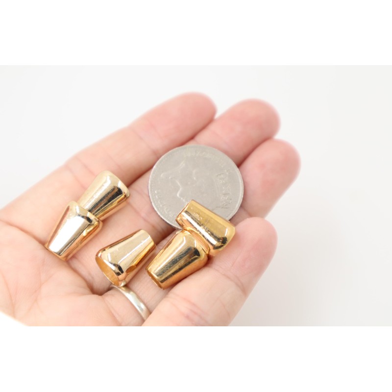 5pcs Gold Quality Metal Round Cord End Toggles Clothing Draw
