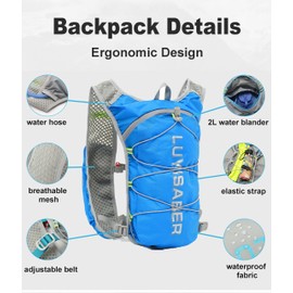 Running Backpacks, Lightweight Running Hydration Vest Backpack with Reflective Design, Functional Running Vest, Hydration Vest Pack for Outdoor Climbing Hiking Cycling Biking (Blue, one size)