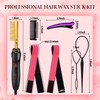 15 Pcs Hot Comb Set, Electrical Straightening Comb Curling Iron,