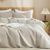 PHF Waffle Weave Duvet Cover Set California King, No Snagging