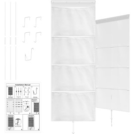 ZLHETWT Over The Door Hanging Organizer, Stuffed Animal Holder, Over Door Storage Bag, Multipurpose Stuffed Toy Storage for Bedroom Closet Doll (white)