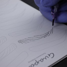 3 pcs Pink Microblading Hairstroke Practice Skin Hair strokes Pattern Pre-printed Silicone Practice Pad Permanent Makeup Eyebrow Tattoo Latex (Version 1)