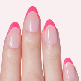 Dashing Diva Magic Press Nail Set - Big Ego - Long Almond Press On Nails - Long Lasting Gel - Lasts Up to 10 Days - Summer Gel Set - 4-Piece Manicure Kit with 30 Nails