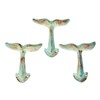 Wowser Rustic White Cast Iron Whale Tail Wall Hooks, 4