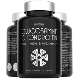 Glucosamine and Chondroitin High Strength - Glucosamine Sulphate with Chondroitin, MSM & Vitamin C - 120 Capsules - 1720mg Glucosamine Complex for Men & Women - Combination Supplements for Joints