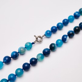 Treasurebay Handmade 10mm Natural Gemstone Necklace For Women and Girls (Blue)