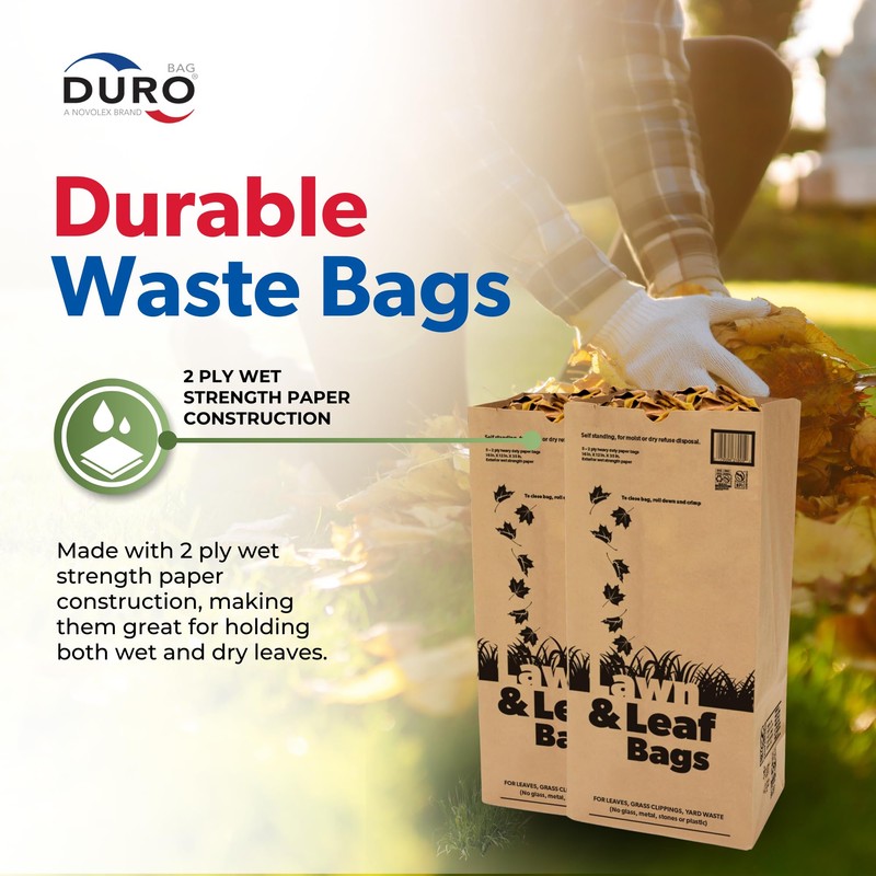 Duro 50# Large 30 Gallon Lawn and Leaf Bags, 2-Ply
