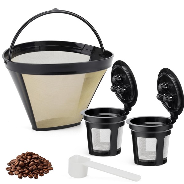 Filtro de café reutilizable y cápsula reutilizable para cafetera Ninja Dual Brew Partes, piezas de repuesto compatibles con Ninja CFP201 CFP300 CFP301 CFP305 CFP400 CFP451 (paquete de 3)
