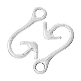 Undisclosed 10 Silver Hook Clasps - 3.7cm x 2.2cm (1 1/2" x 7/8")