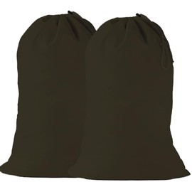 2 Pack - Extra Large Cotton Laundry Bag, Heavy Duty Large Laundry Bags 24 x 36 inch XL Drawstring Travel Organizer Bag Fit Hamper Basket Camp (Dark Grey, Pack of 2)