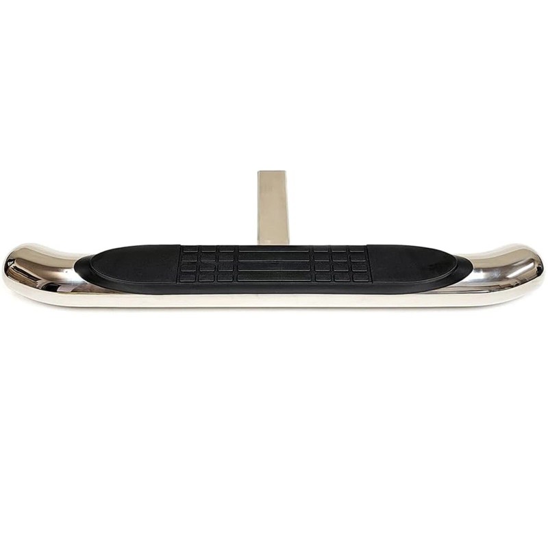 AZONECAR 30" Polished Chrome Tow Hitch Step Bar-3" Round Curved