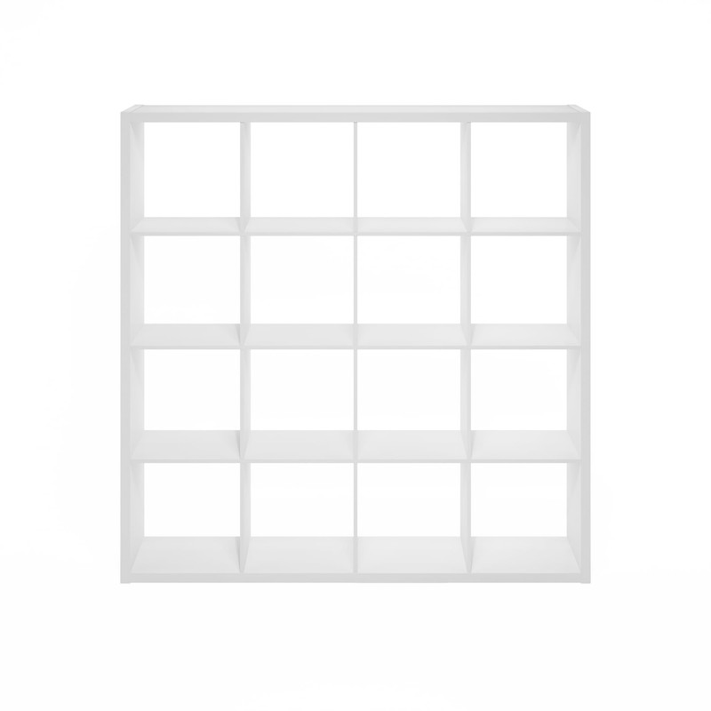 Furinno Cubicle Open Back Decorative Cube Storage Organizer, 16-Cube, White