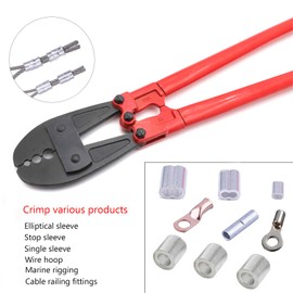 XKMT- 30" Hand Swager Swaging Crimping Tool for Wire Rope Cable Swage 5/32" 1/4" 5/16" [P/N: ET-TOOL030-30-RED]