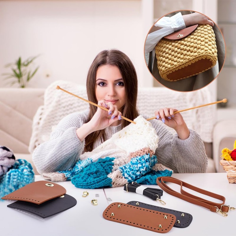 FREEBLOSS 2 Set PU Leather Bag Making Kits Includes PU