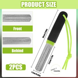 HaoHanEup V-Groove Dart Sharpener, 2Pcs Precision Double Sided Diamond Grinding File, Portable Hook Sharpener With Handle, Compact Slim Design, Rapid Sharpening Tool for Reduced Bounce Outs
