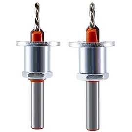 Niukuyu 2 Pack 8mm Metal Drilling Wood Drill Bits Kit with Depth Stop for Woodworking, Plastic, Drilling