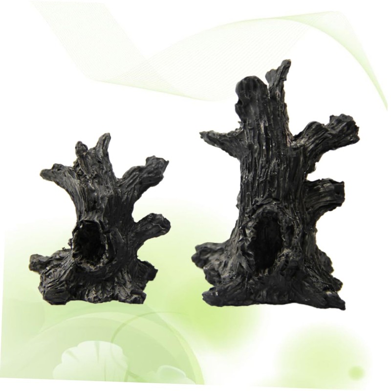 Sosoport 3pcs Landscape Resin Tree Statues Tree Trunk and Hollow