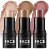 FOCALLURE 3PCS Cream Contour Stick - Highlighter Bronzer Blush Set