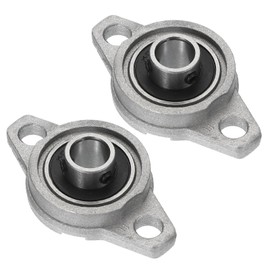 PATIKIL Pillow Block Bearing 3/8" / 10mm Bore, 2 Pcs Zinc Alloy Steel Mounted Flange Pillow Block Self Alignment Insert Bearings Bore Ball Housing for Machinery Power Agriculture