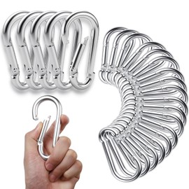 50Pack Heavy Duty Carabiners M8 5/16" Spring Snap 3Inch Zinc-Galvanized Steel Carabiner Clips Chain Quick Links Safety Connector for Hammock Swing Fitness Gym Outdoor Supplies Boating