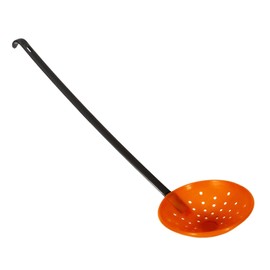 Yiju Ice Fishing Scoop Scoop Ice Slush Scoop with Aluminum Handle Winter Outdoor Fishing Shovel, Black Orange red
