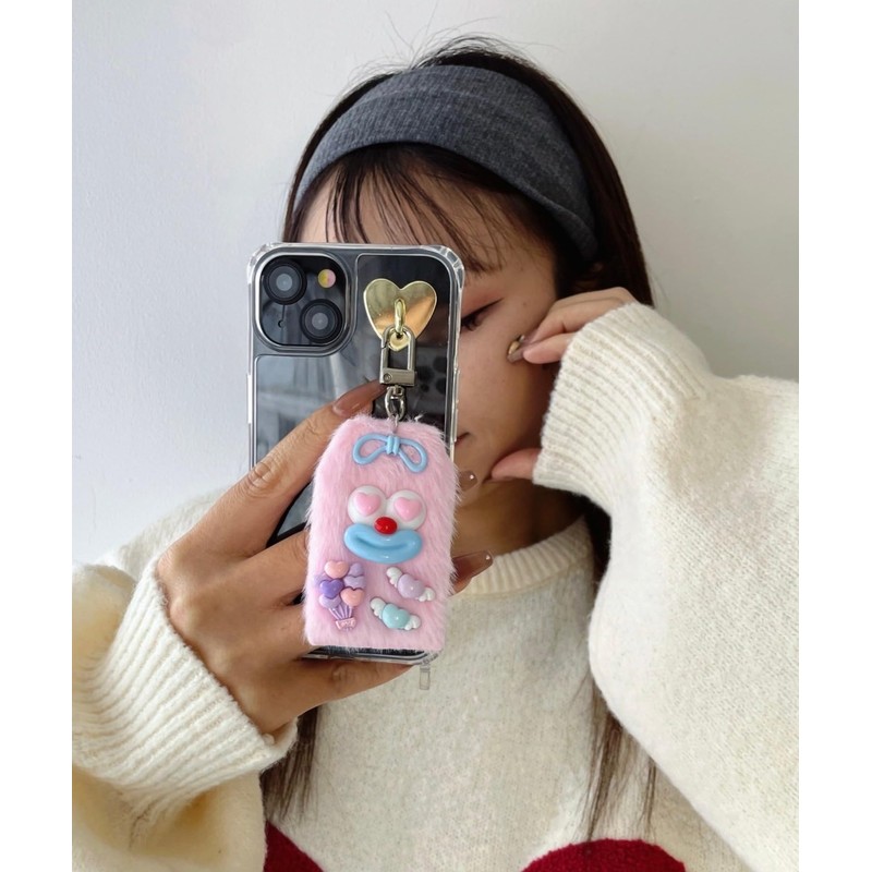 Wigo Mini Lucky Charm Monster Nuigurumi Keychain for Women, Pink