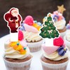24pcs Merry Christmas Cupcake Toppers Set Happy Birthday Gingerbread, Sanda,